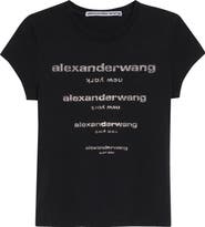 Alexander Wang Hotfix Crystals Fitted T-Shirt