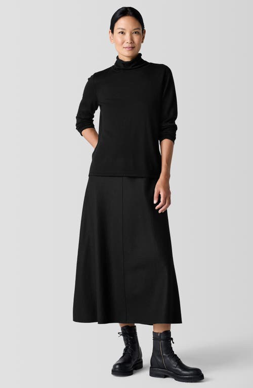 Eileen Fisher Fine Gauge Wool Turtleneck Sweater In Blue