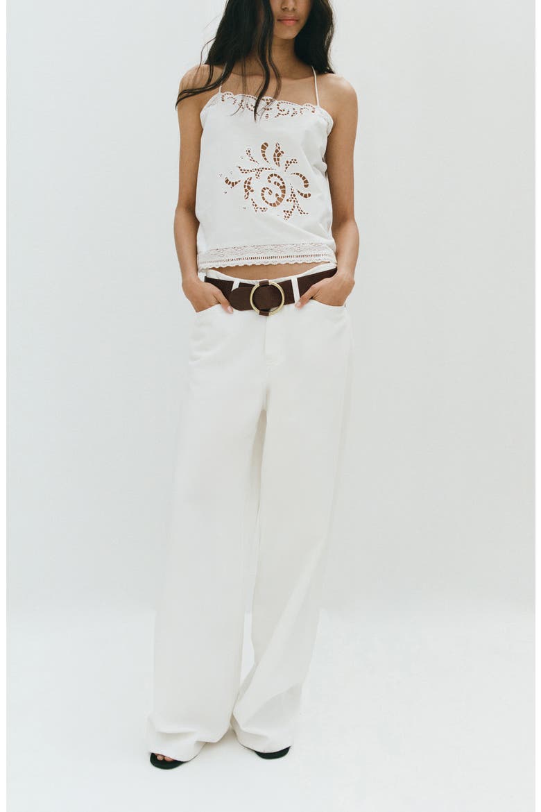 Floral Broderie Anglaise Top, Alternate, color, OFF WHITE