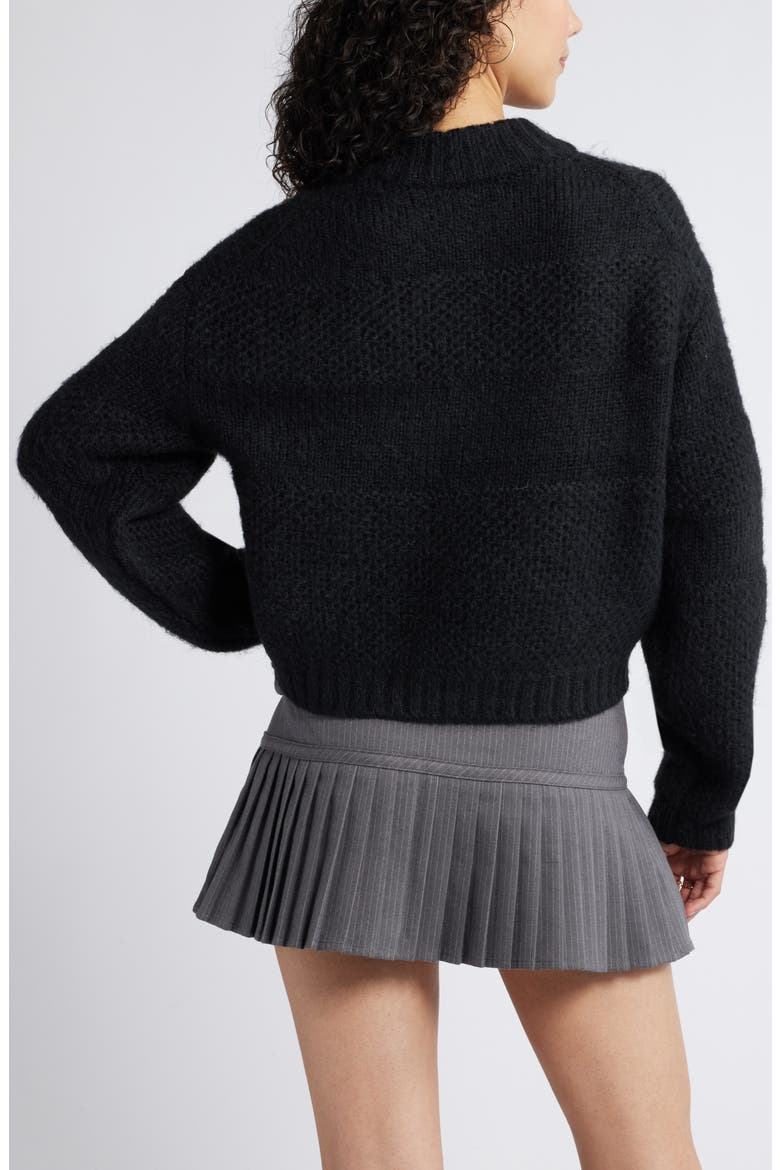 Textured Relaxed Sweater, Alternate, color, BLACK