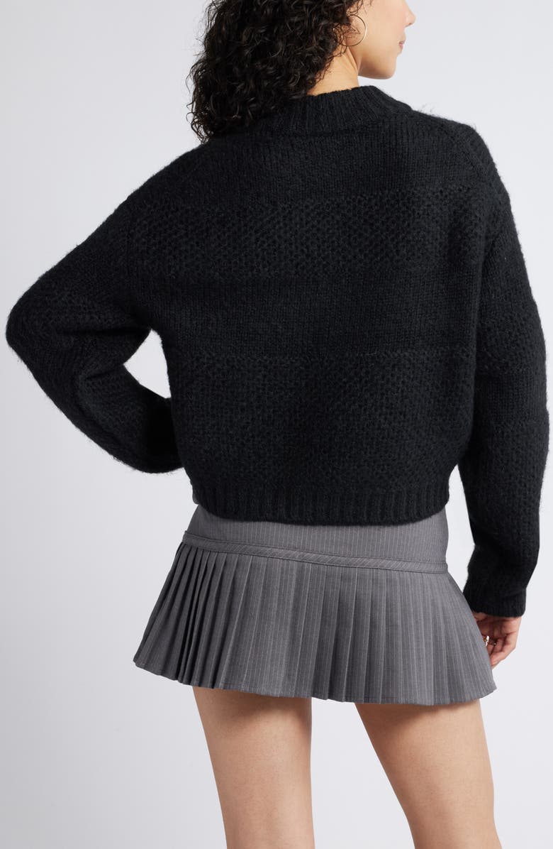 BP. Textured Relaxed Sweater, Alternate, color, Black
