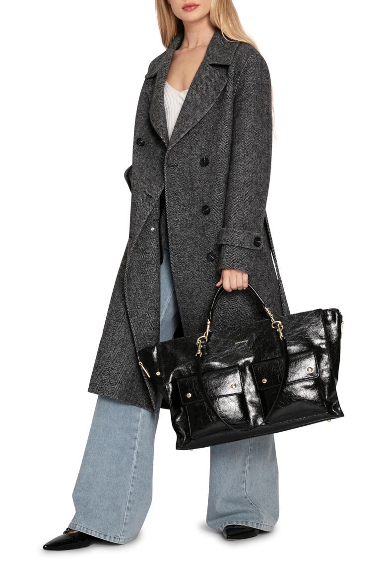 Front Runner Belted Coat, Alternate, color, Charcoal