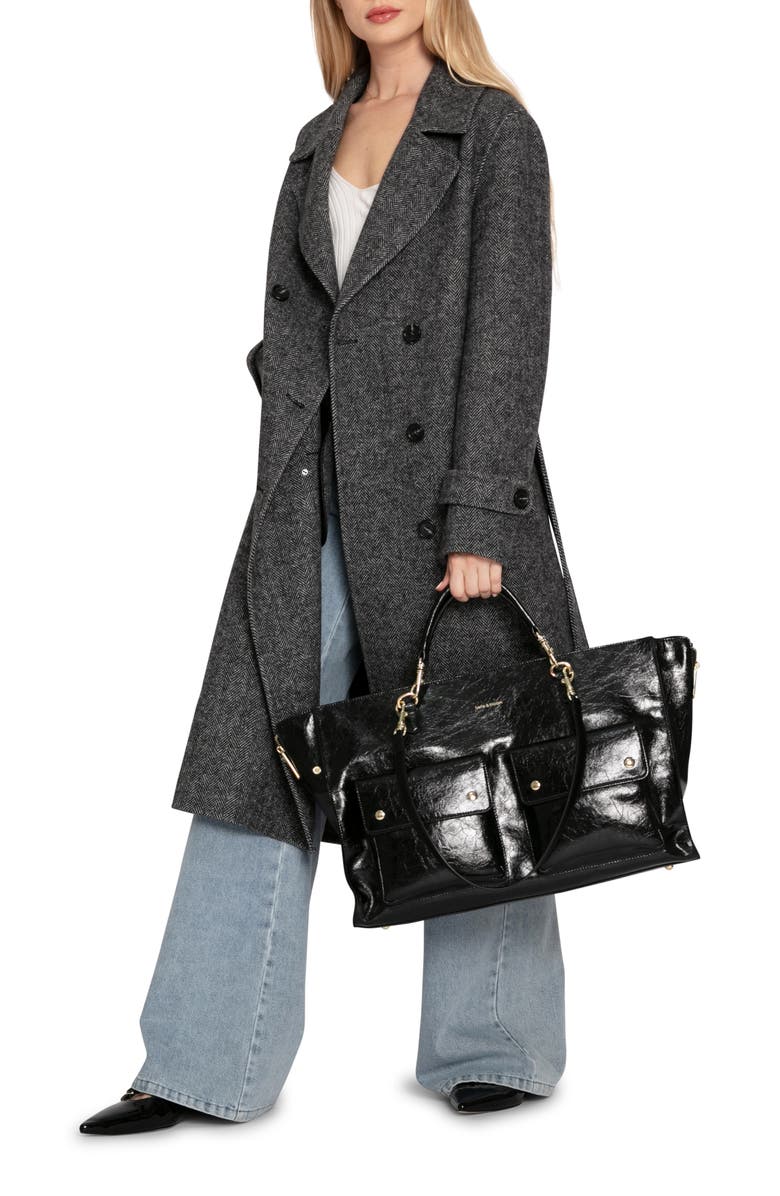 Belle & Bloom Front Runner Belted Coat, Alternate, color, Charcoal