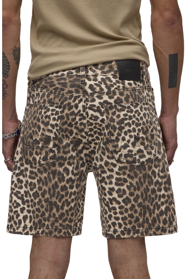 Clint Cheetah Print Denim Shorts, Alternate, color, CHEETAH
