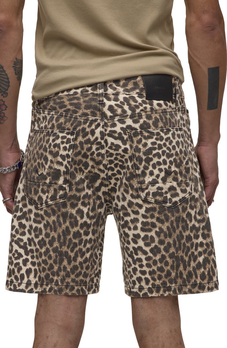 Hudson Jeans Clint Cheetah Print Denim Shorts, Alternate, color, Cheetah