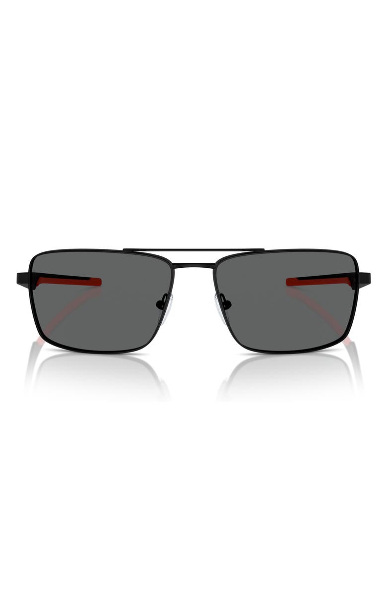 Scuderia Ferrari 60mm Rectangular Aviator Sunglasses, Main, color, 
