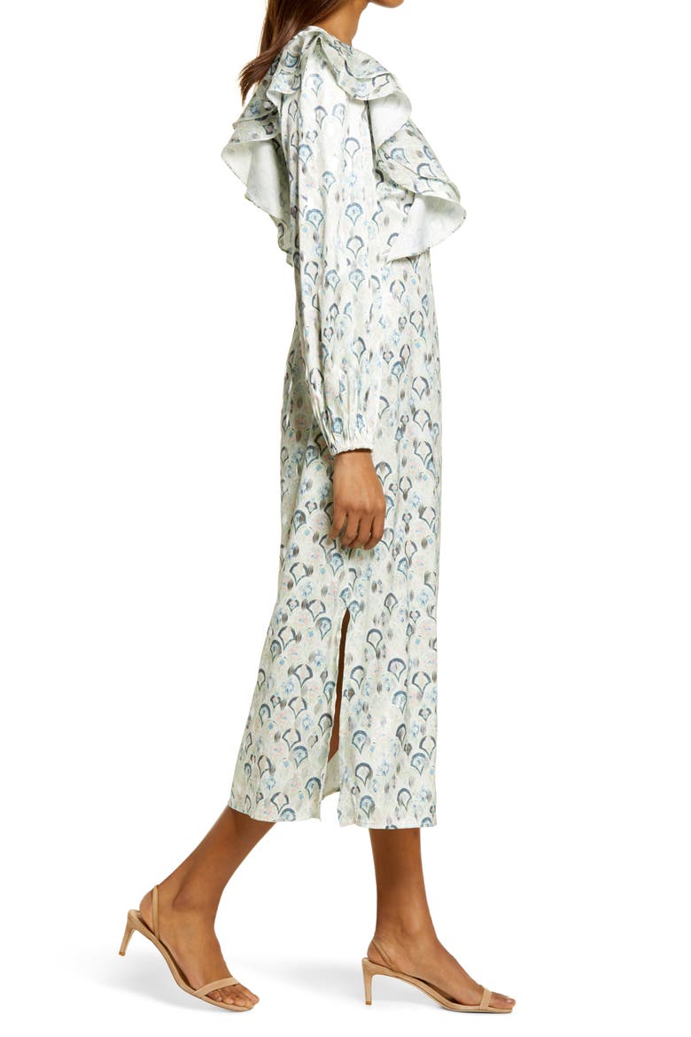 Marble Happy Long Sleeve Dress, Alternate, color, BLUE