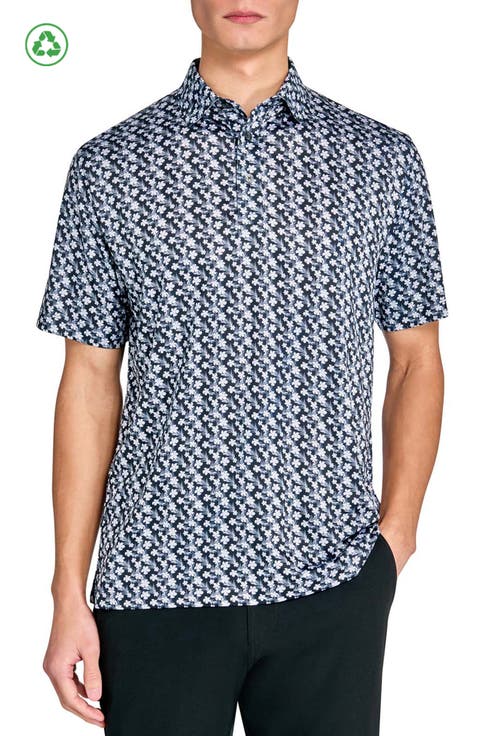 Regular Fit Tropical Flower Recycled Performance Golf Polo