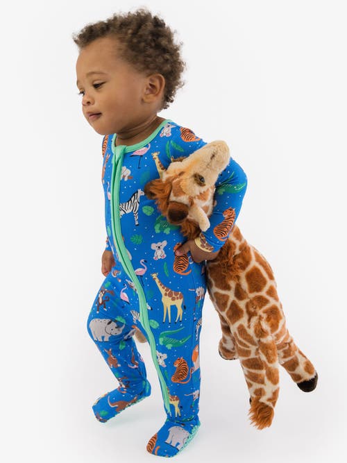 Rufflebutts Softsnooze Gender Inclusive One Piece Footie Pajamas In Blue
