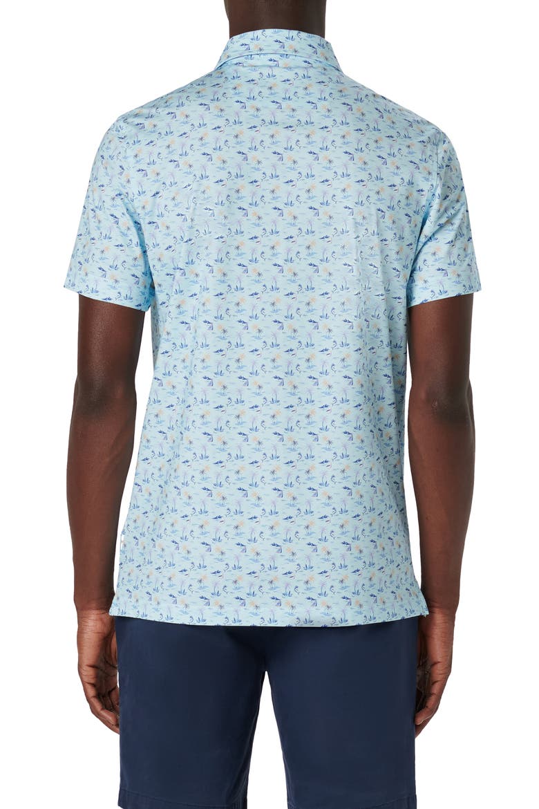 Victor OoohCotton® Tropical Print Polo, Alternate, color, AQUA