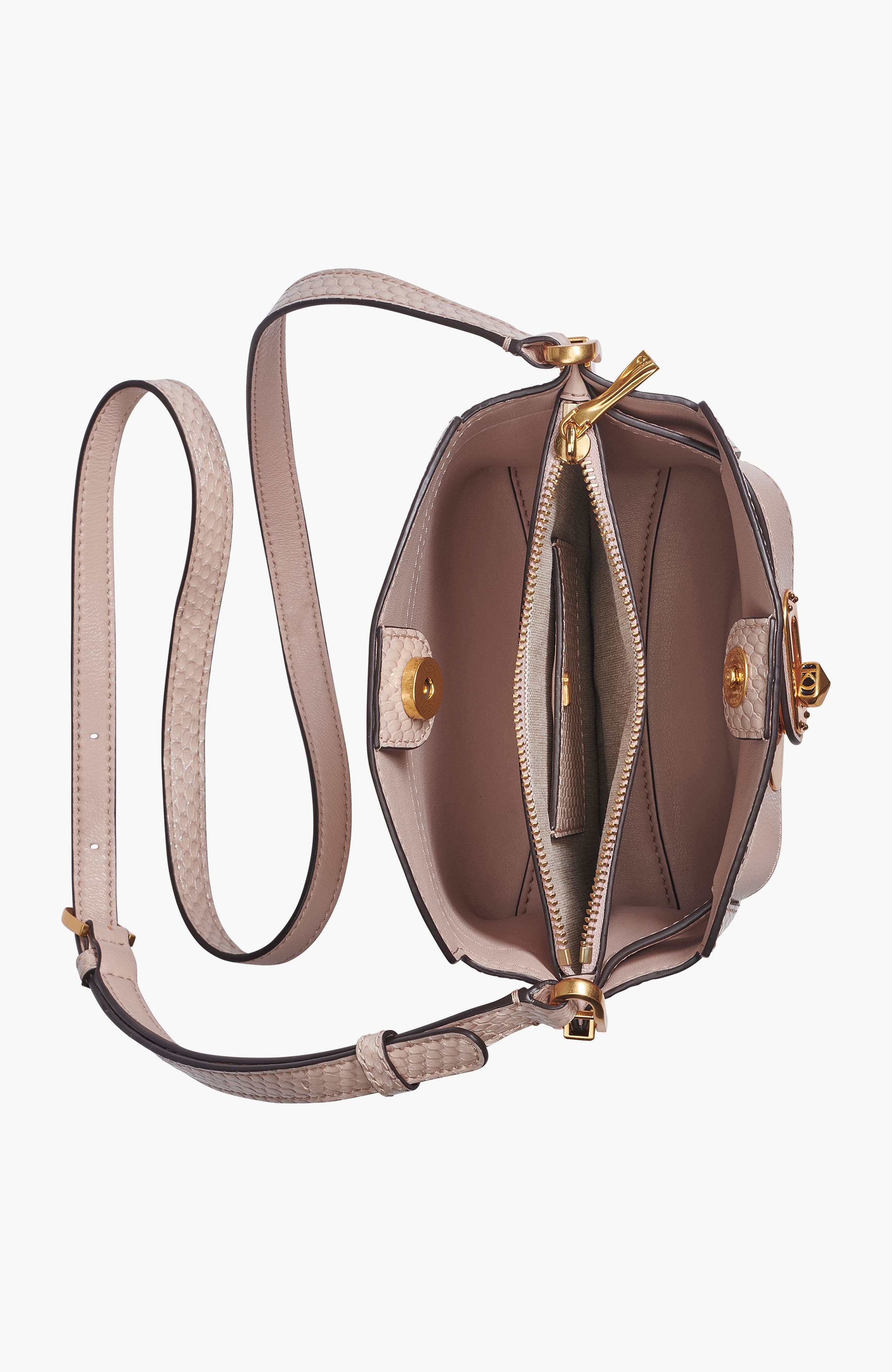 Donna Karan New York Bridgehampton Snake Small Crossbody, Alternate, color, Snow Petal