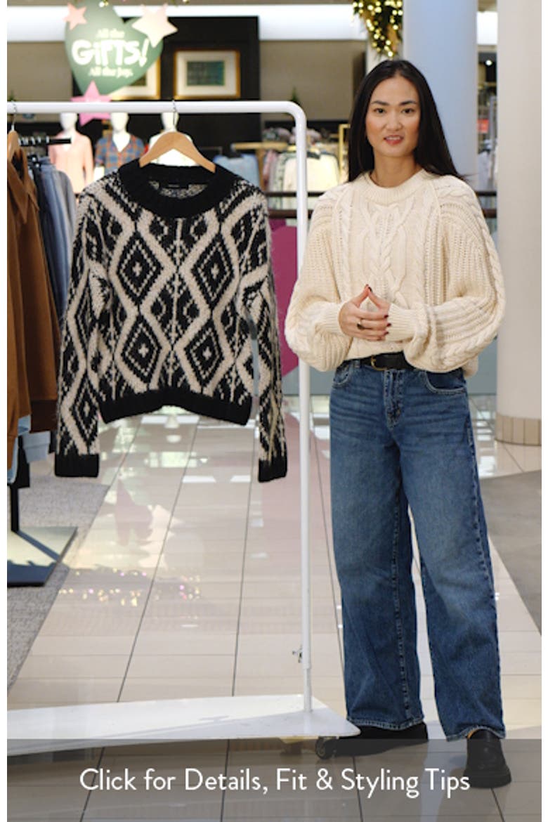 Fabienna Diamond Jacquard Crewneck Sweater video
