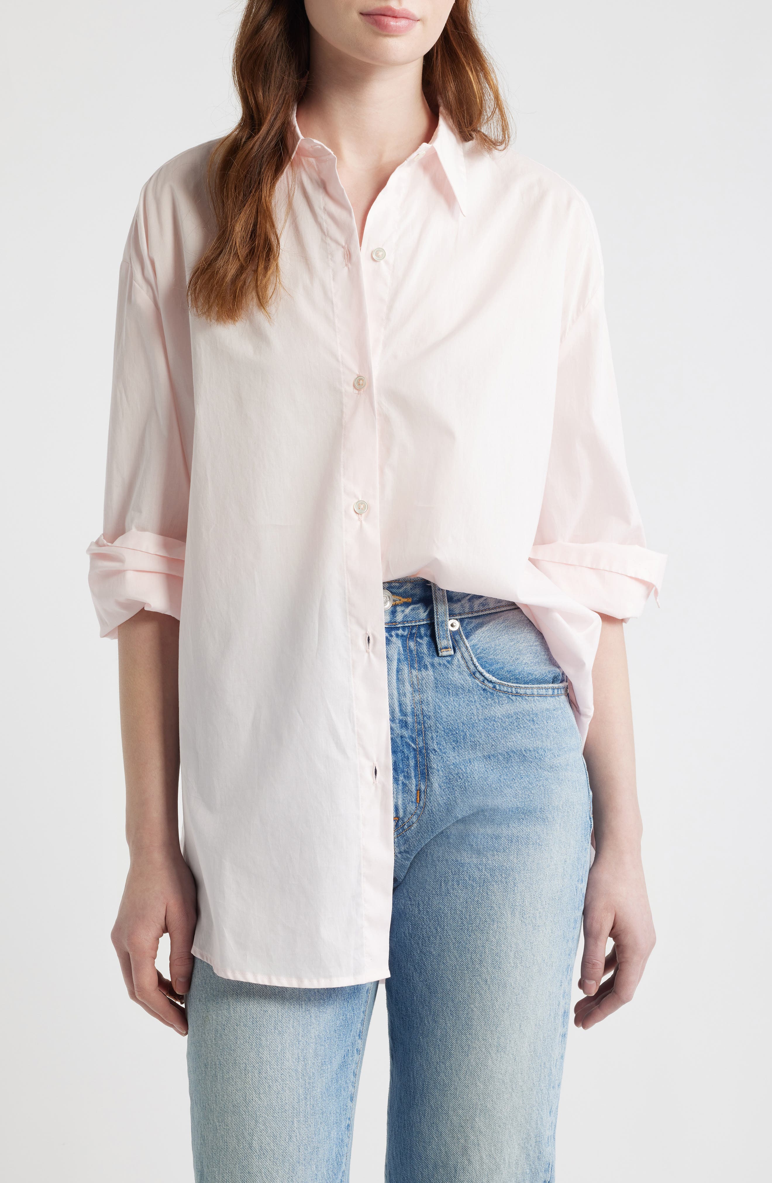 Oversize Cotton Button-Up Shirt