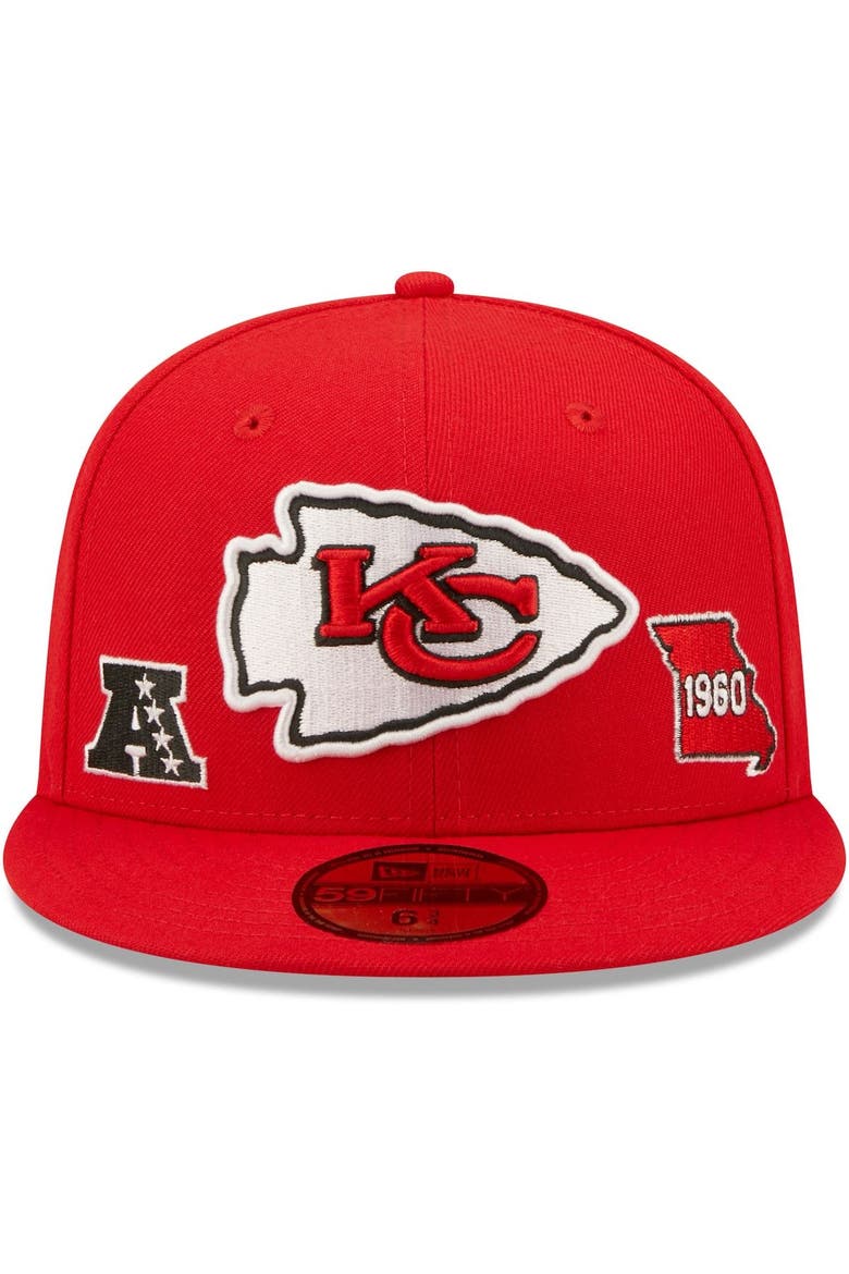 Men's New Era Red Kansas City Chiefs Identity 59FIFTY Fitted Hat, Alternate, color, Red