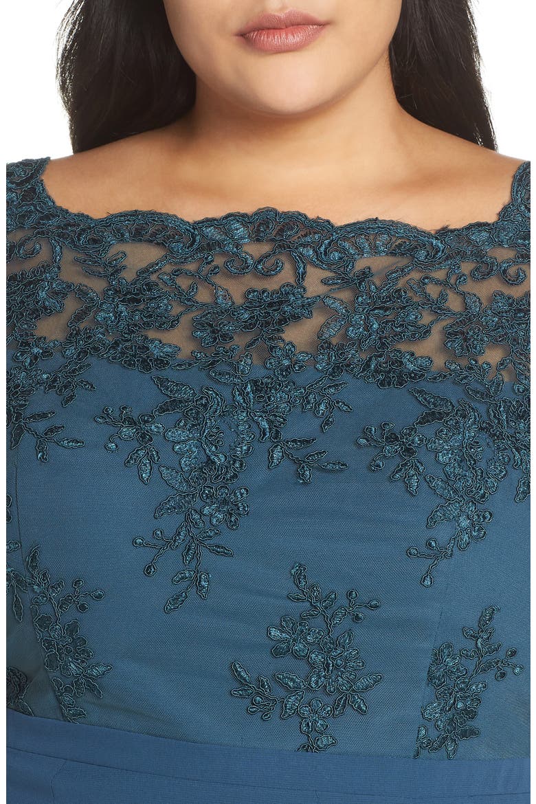 Embroidered Gown, Alternate, color, GREEN