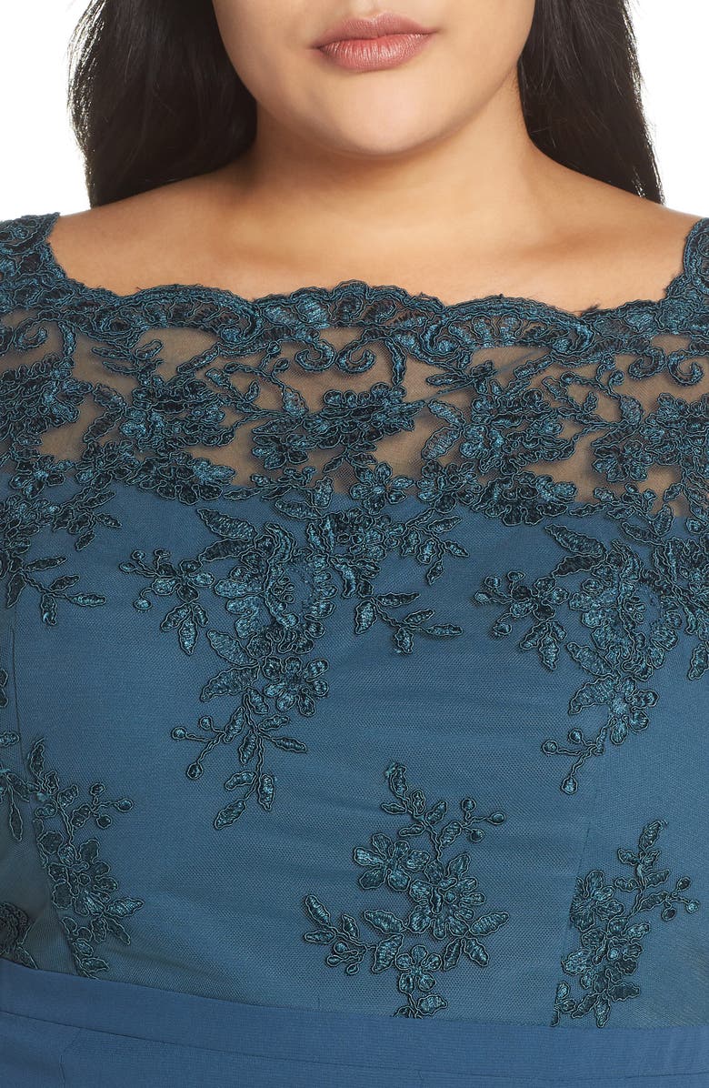 Chi Chi London Embroidered Gown, Alternate, color, 