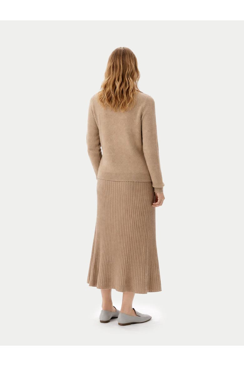 Calf-Length Cashmere Knit Skirt, Alternate, color, warm grey