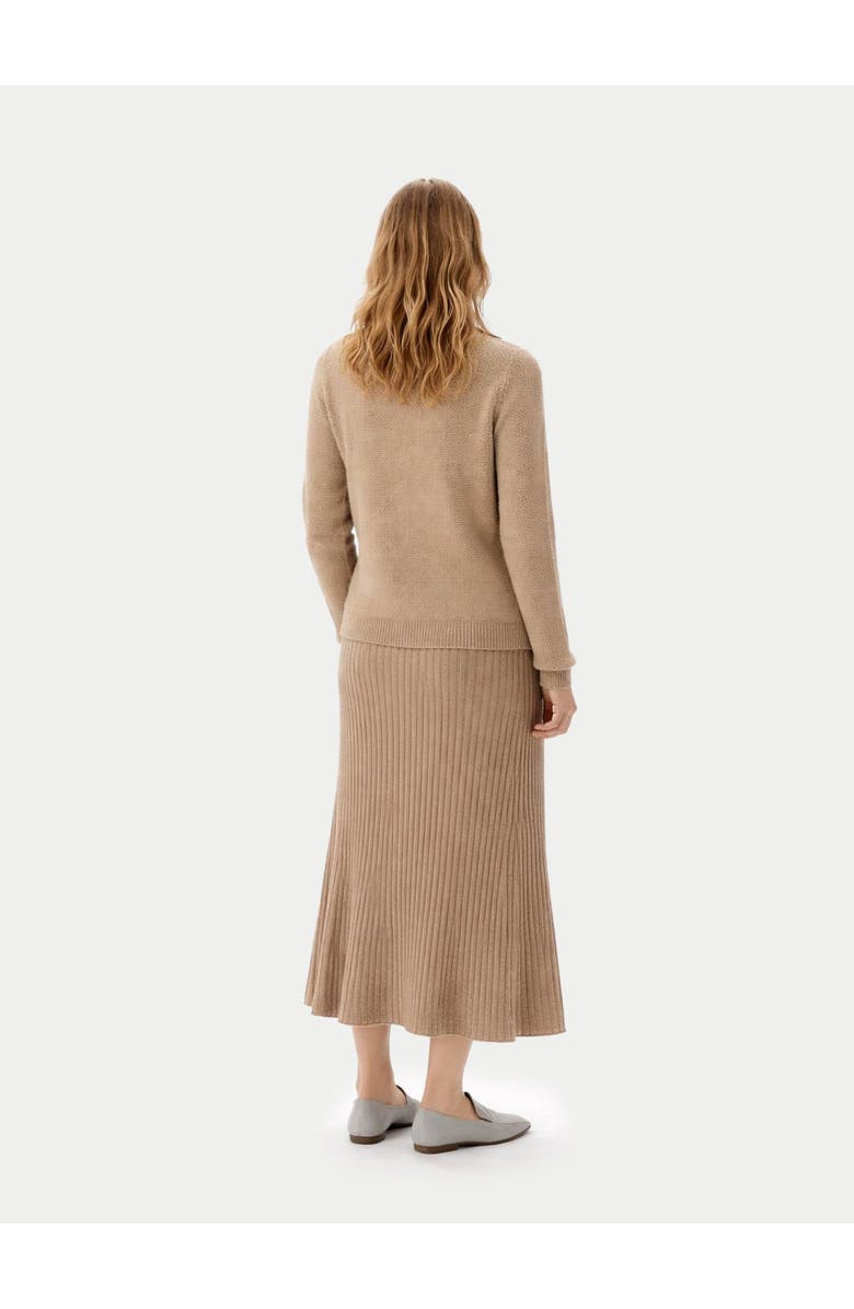 Gobi Cashmere Calf-Length Cashmere Knit Skirt, Alternate, color, Warm Grey