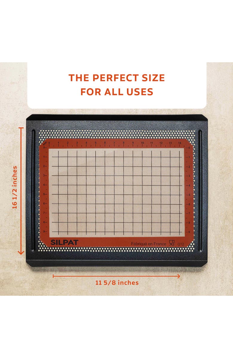 Silpat Premium Non-Stick Half Sheet Size Silicone Gridded Baking Mat, 11-5/8 x 16-1/2, Alternate, color, Orange