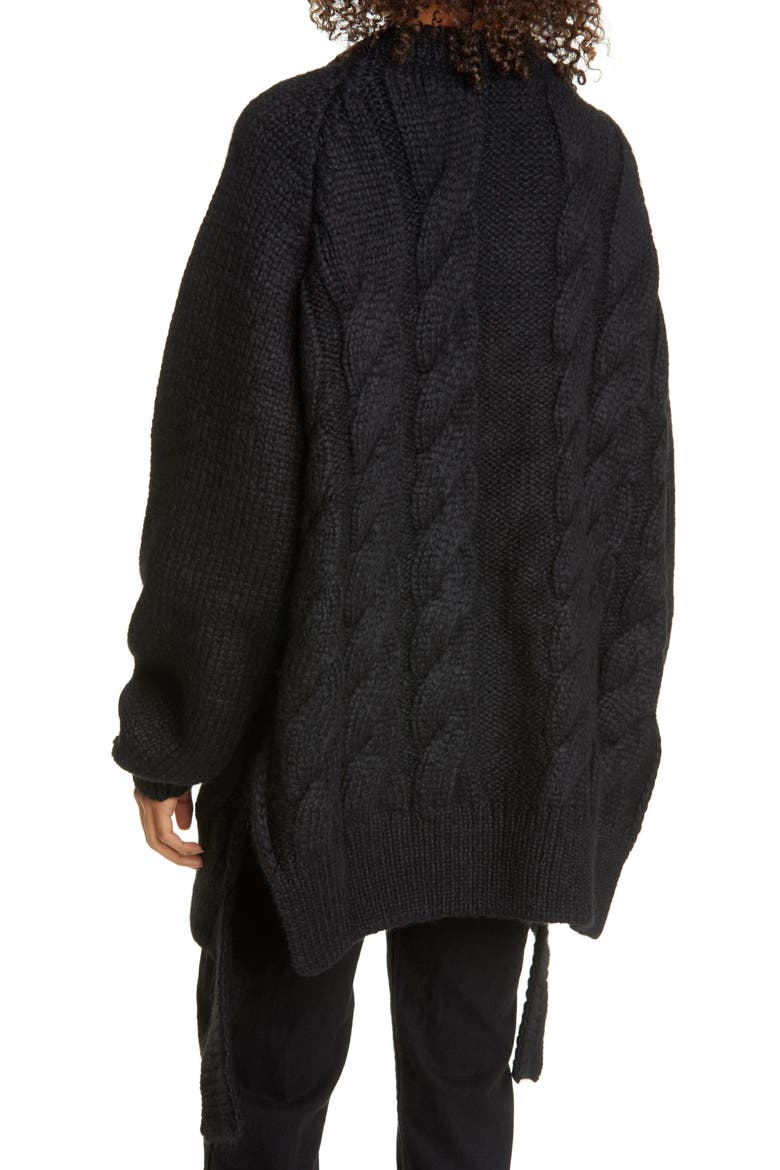 Beaded Cable Alpaca Blend Sweater, Alternate, color, BLACK/ JET
