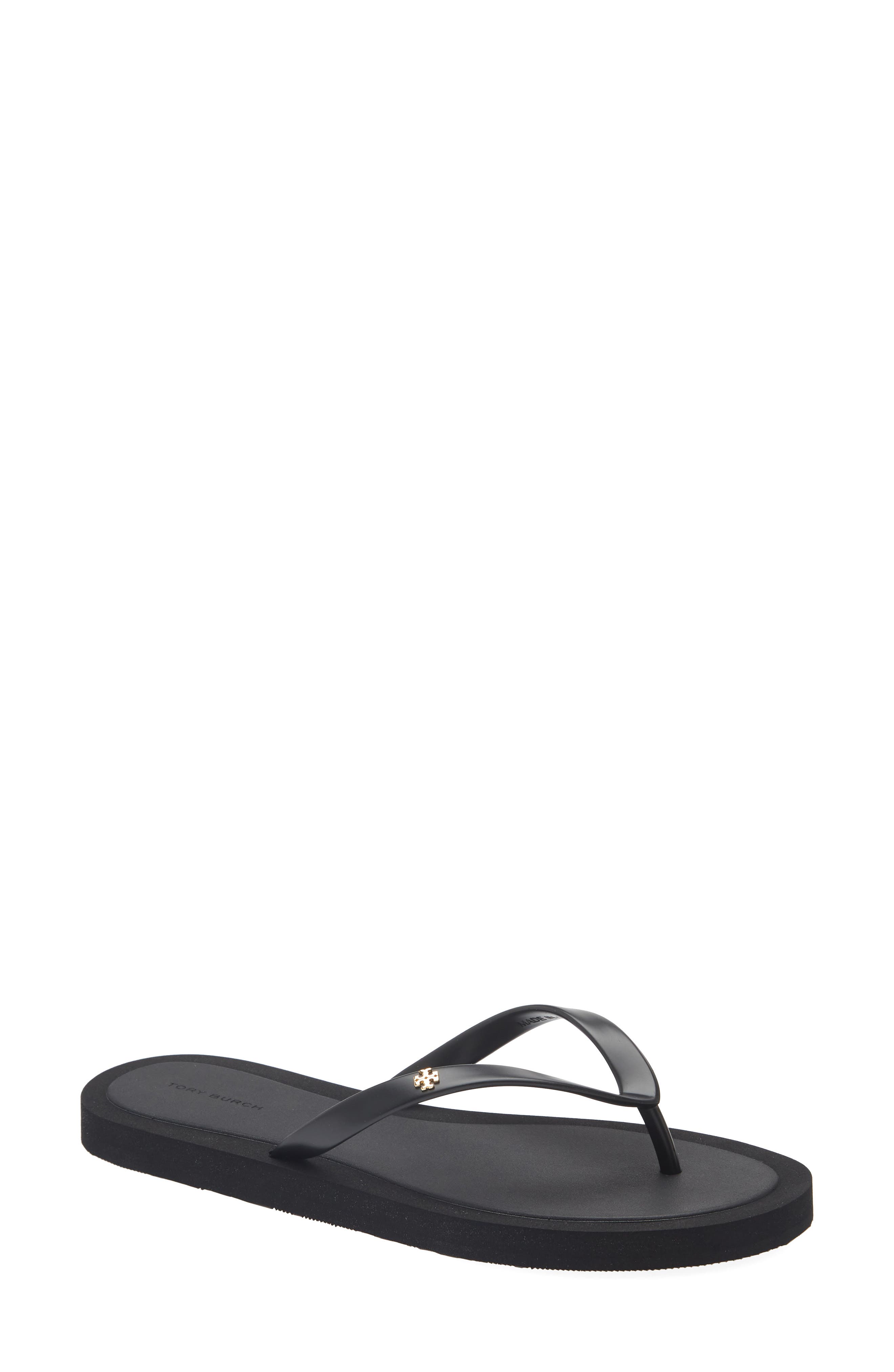 Tory Burch Kira Flip Flop, Main, color, Perfect Black / Gold
