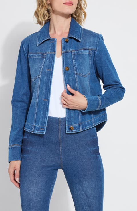 Curve Hem Denim Jacket (Plus)