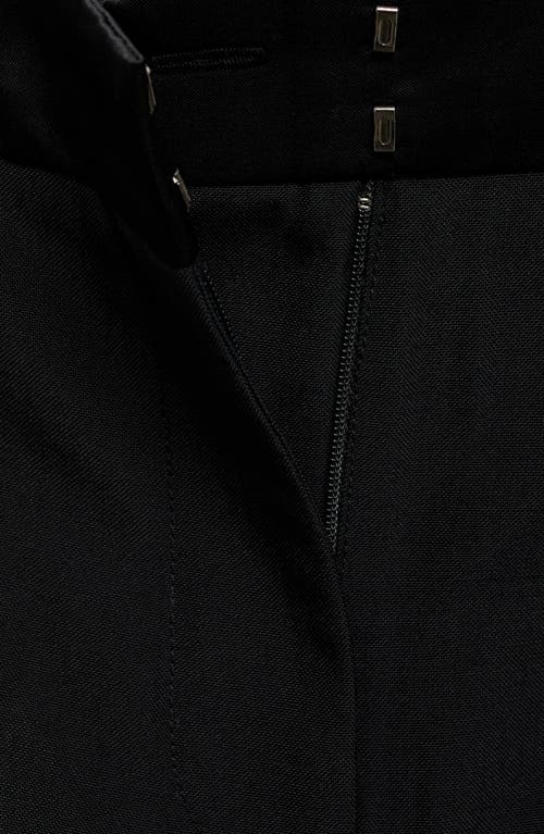 Mango Suit Pants With Satin Waistband In Black