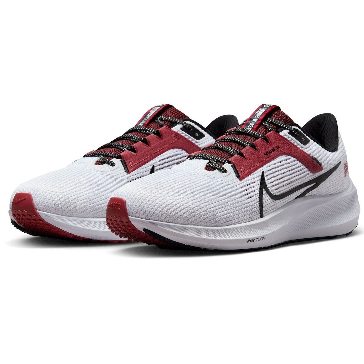 Nike Unisex Nike  White Morehouse Maroon Tigers Zoom Pegasus 40 Running Shoe, Main, color, 