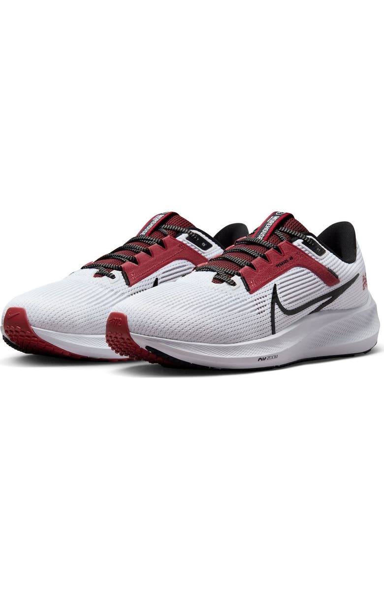 Nike Unisex Nike White Morehouse Maroon Tigers Zoom Pegasus 40 Running Shoe, Main, color,