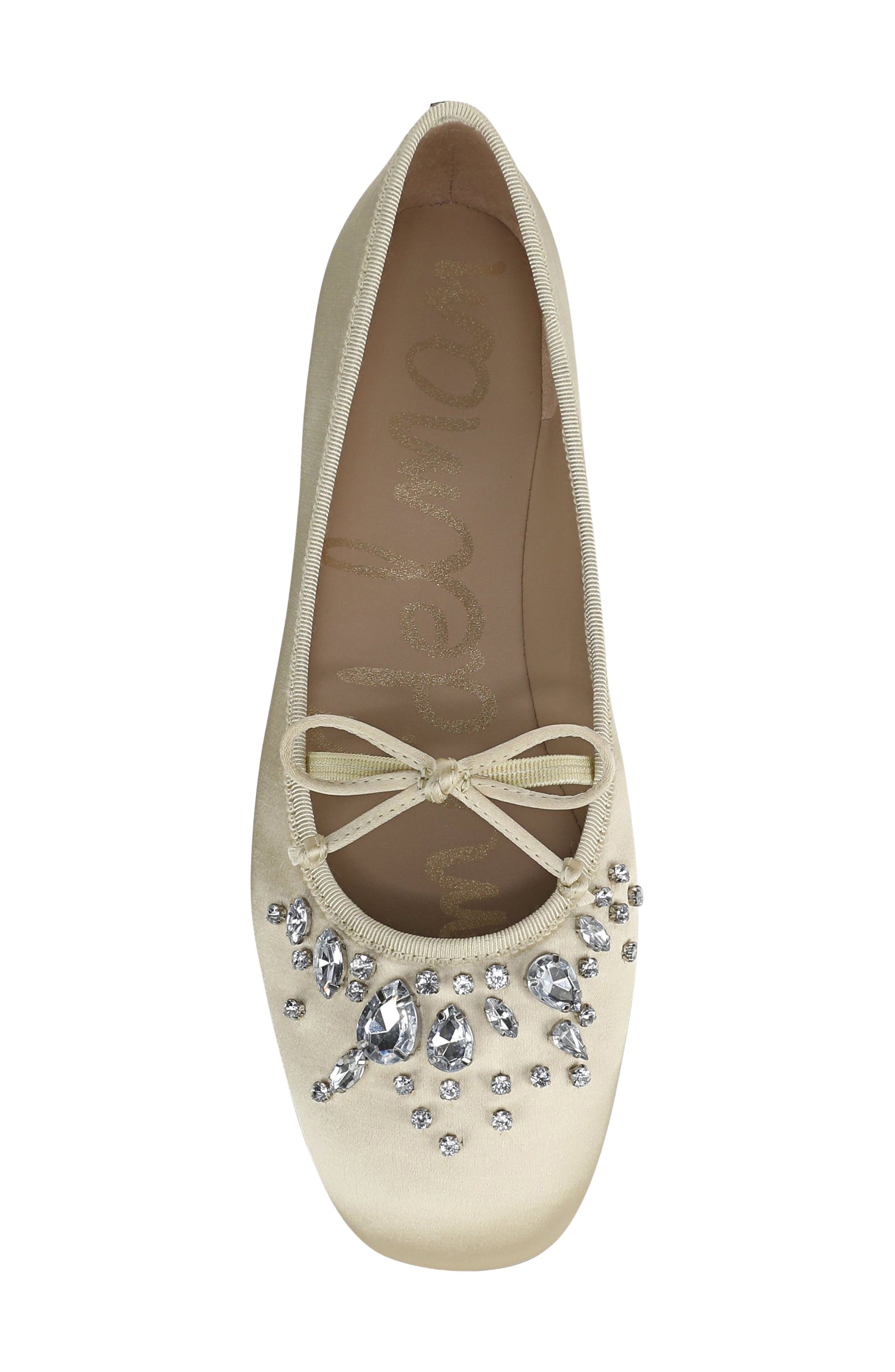 Amy Crystal Embellished Ballet Flat, Alternate, color, PALE LEMON