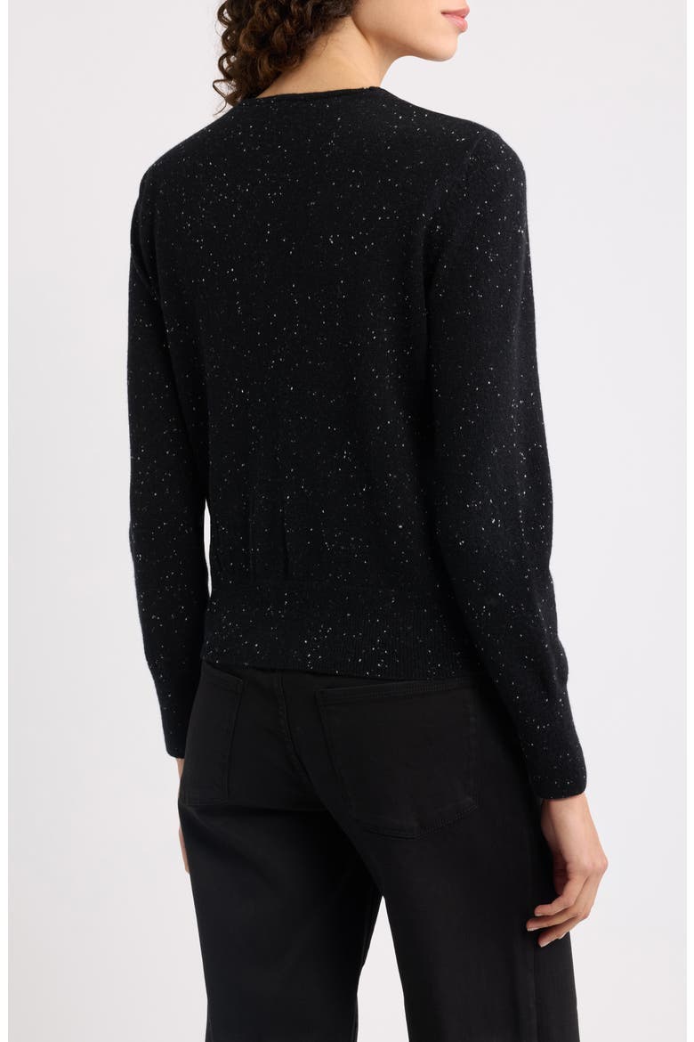 Heather V-Neck Cashmere Sweater, Alternate, color, HEATHER BLACK