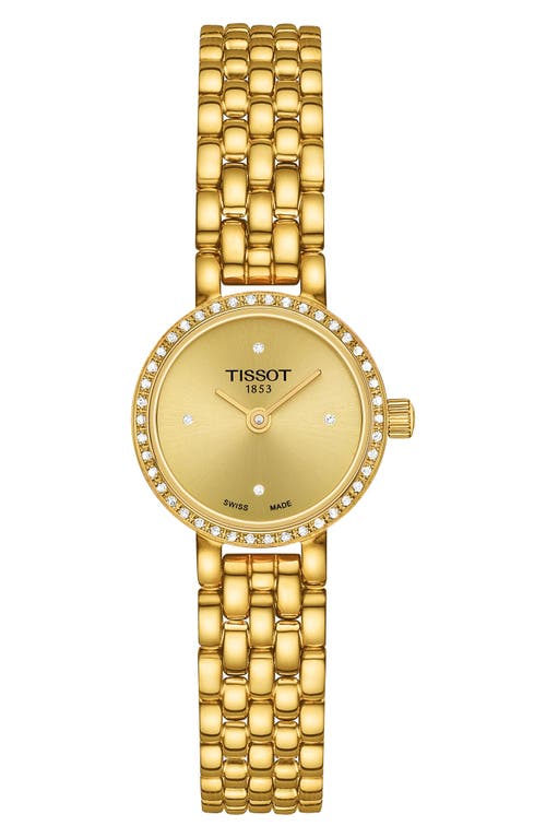 Tissot Lovely Round Diamond Bracelet Watch, 19.5mm in Champagne /Golden 