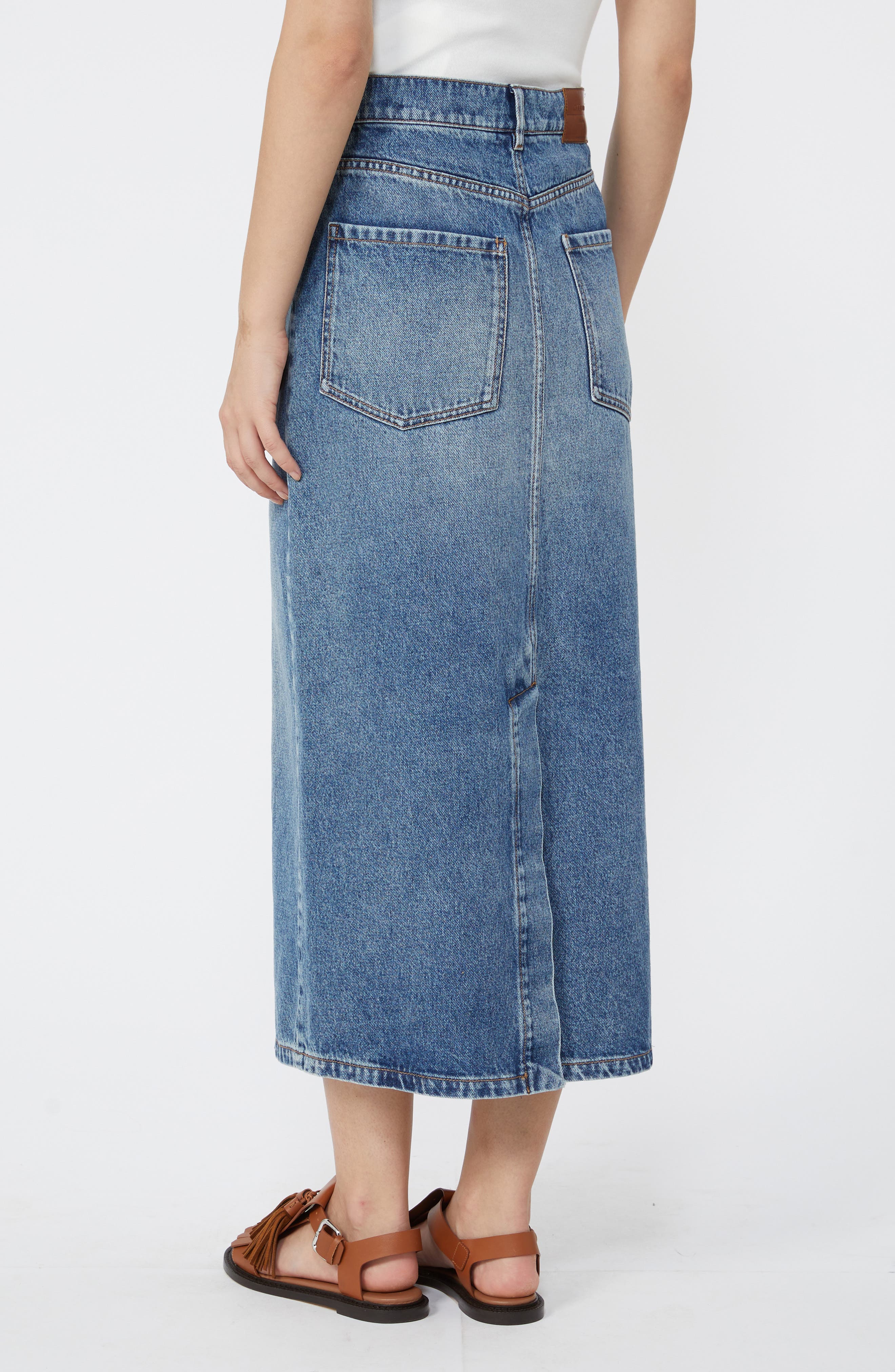 Dasti Button Front Denim Midi Skirt - image 2