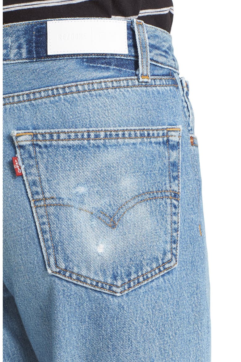 Reconstructed High Waist Ankle Crop Jeans, Alternate, color, NO DESTRUCTION