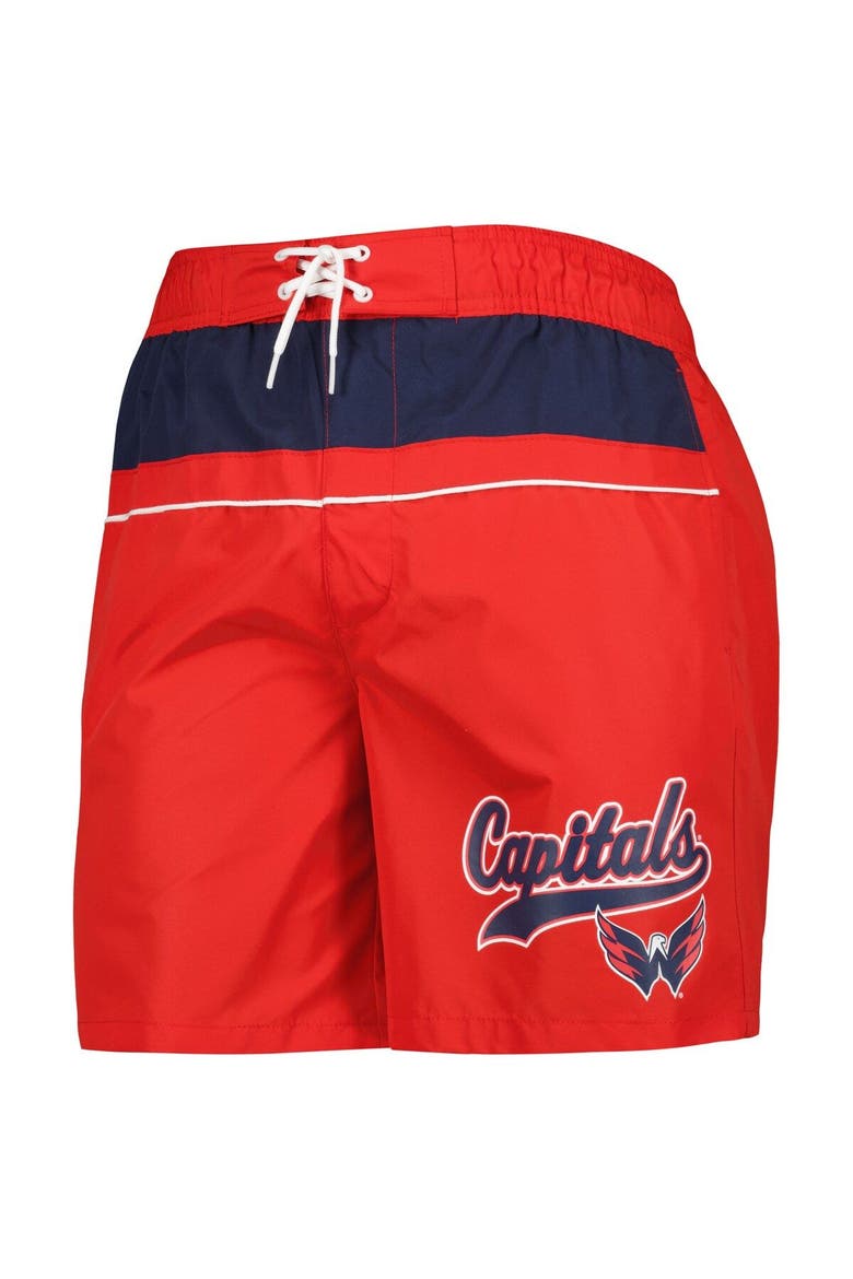 Men's Starter Red Washington Capitals Freestyle Volley Swim Shorts, Alternate, color, Red
