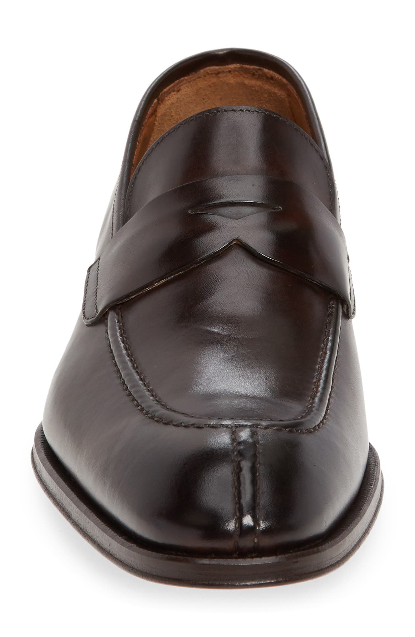 Luigi Penny Loafer, Alternate, color, DARK BROWN LEATHER