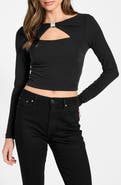 GUESS Milena Rhinestone Accent Cutout Top