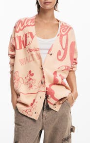 Desigual Mickey Mouse V-Neck Cardigan