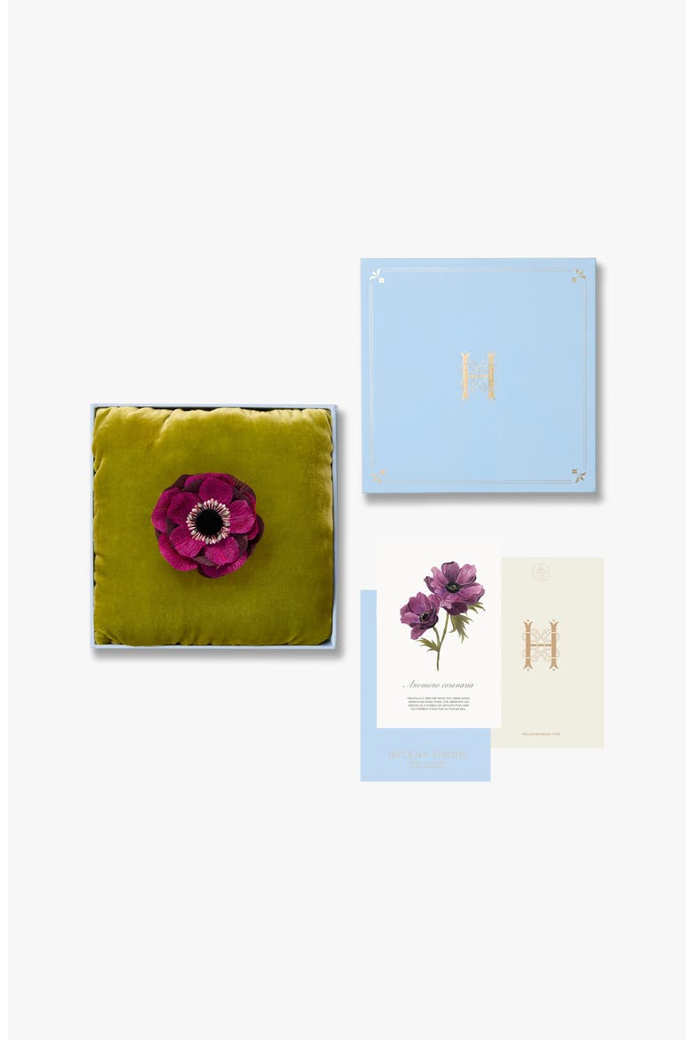 The Magenta Anemone Floral Brooch, Alternate, color, Magenta