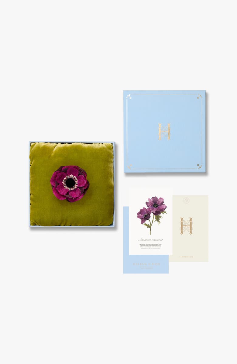 Helena Simon The Magenta Anemone Floral Brooch, Alternate, color, Magenta