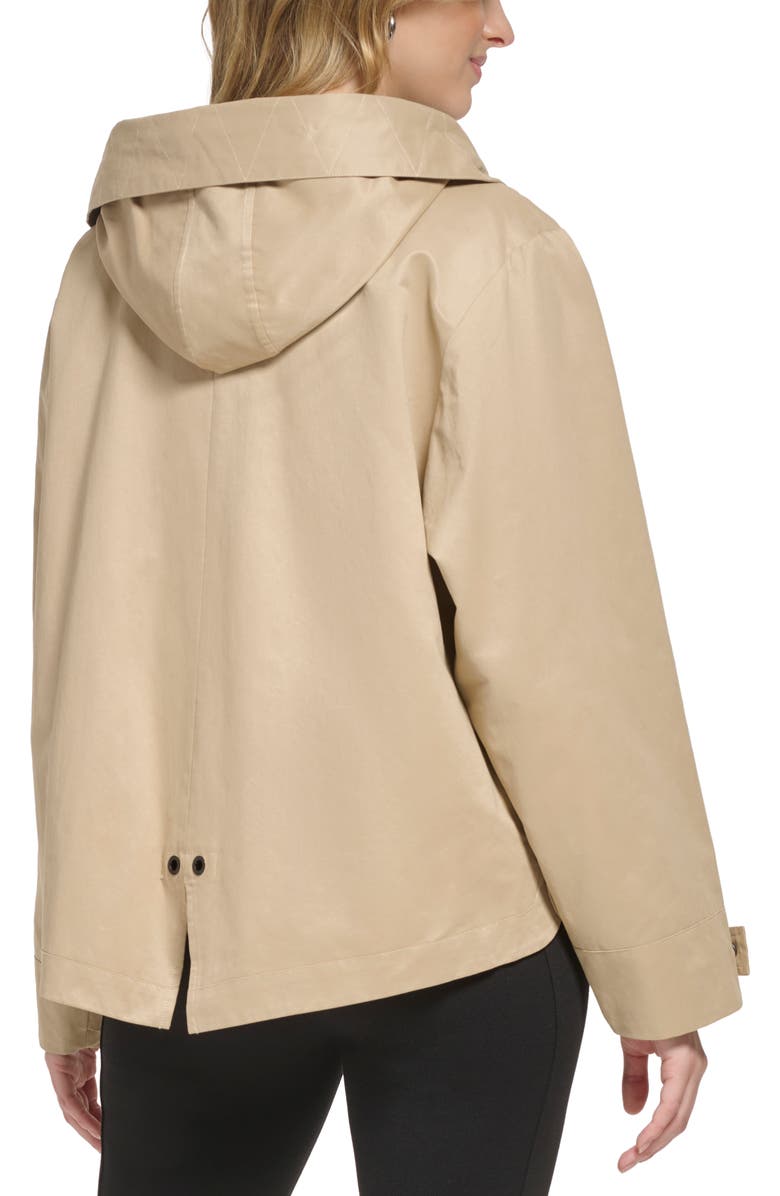 KARL LAGERFELD PARIS Short Topper Jacket with Removable Lining, Alternate, color, Khaki