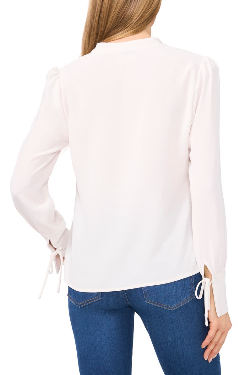 CeCe Tie Bow Long Sleeve Top, Alternate, color, New Ivory