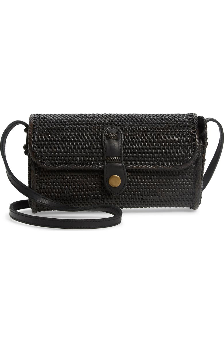 Street Level Woven Rattan Box Crossbody Bag, Main, color,