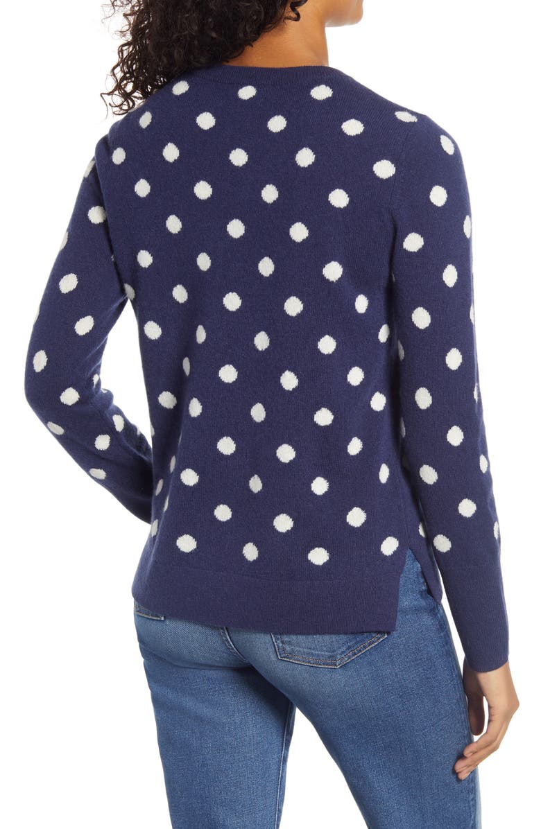 Halogen<sup>®</sup> Dot Crewneck Cashmere Sweater, Alternate, color,