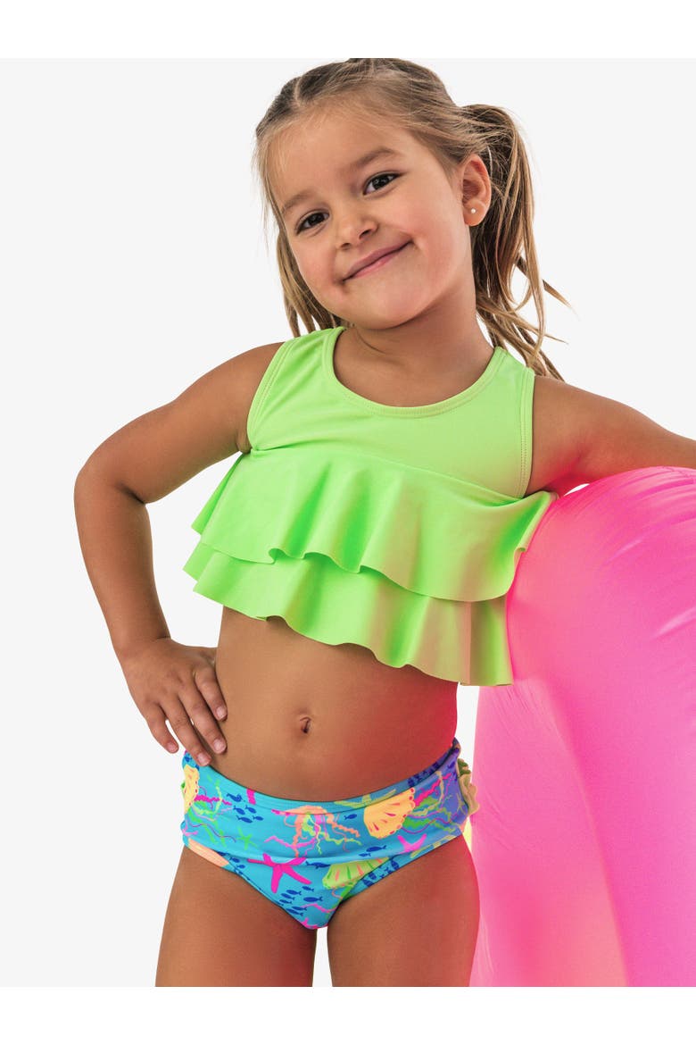 Baby Girls Flounce Bikini, Alternate, color, Neon Jelly Time