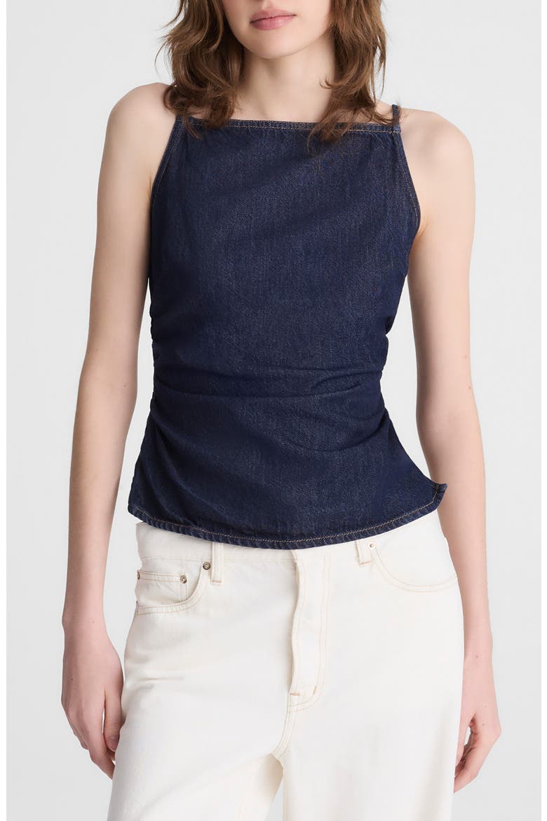 Sharona Ruched Denim Camisole, Main, color, RINSE WASH