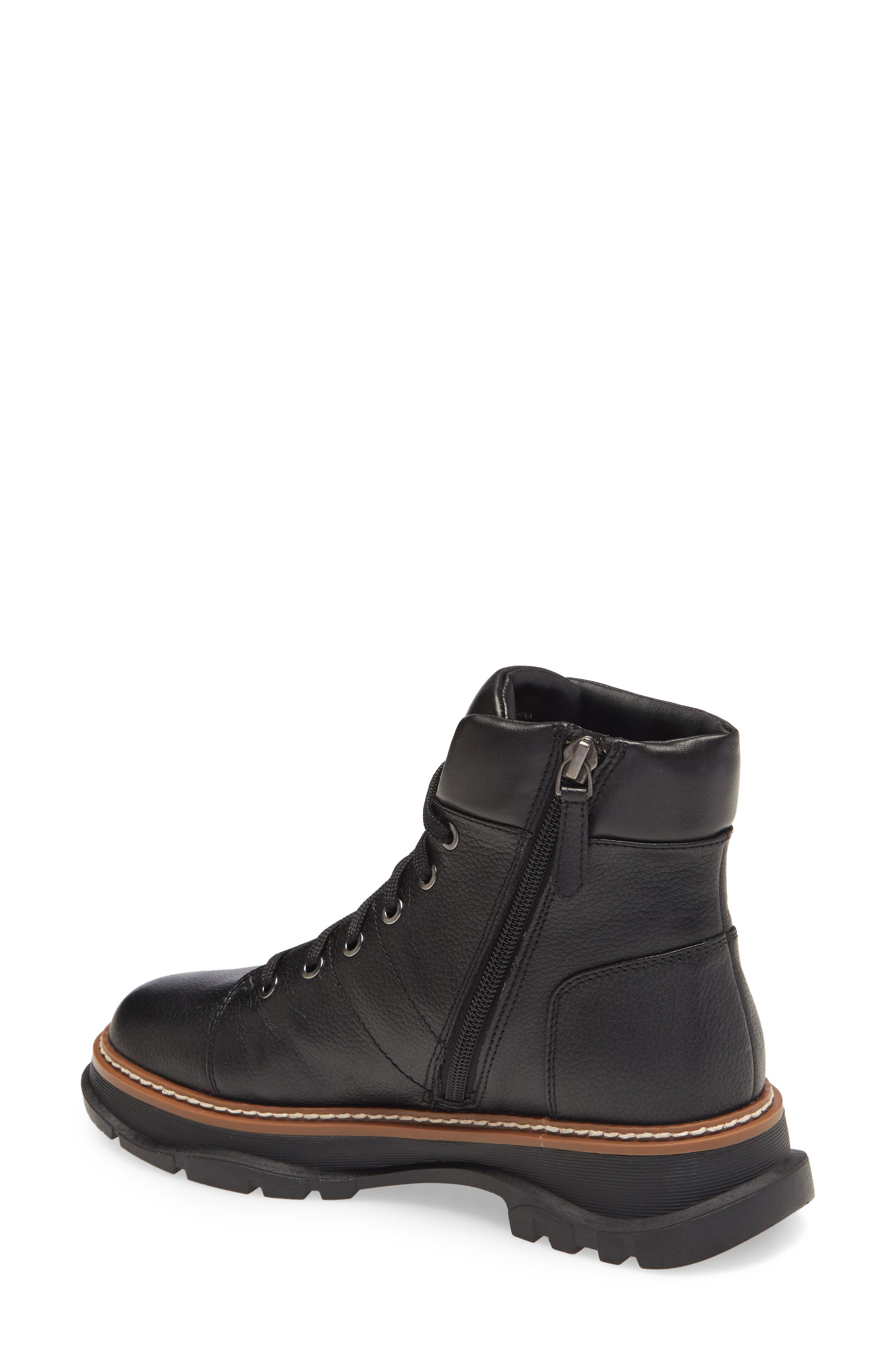 Linea Paolo Boca Lace-Up Boot, Alternate, color, Black Leather