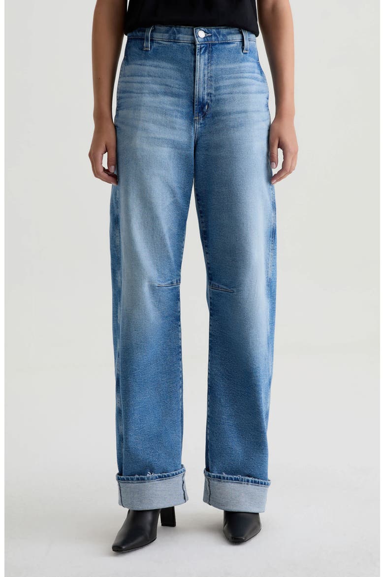 Mercer Cuffed High Waist Barrel Jeans Jeans, Main, color, ROUTE 49