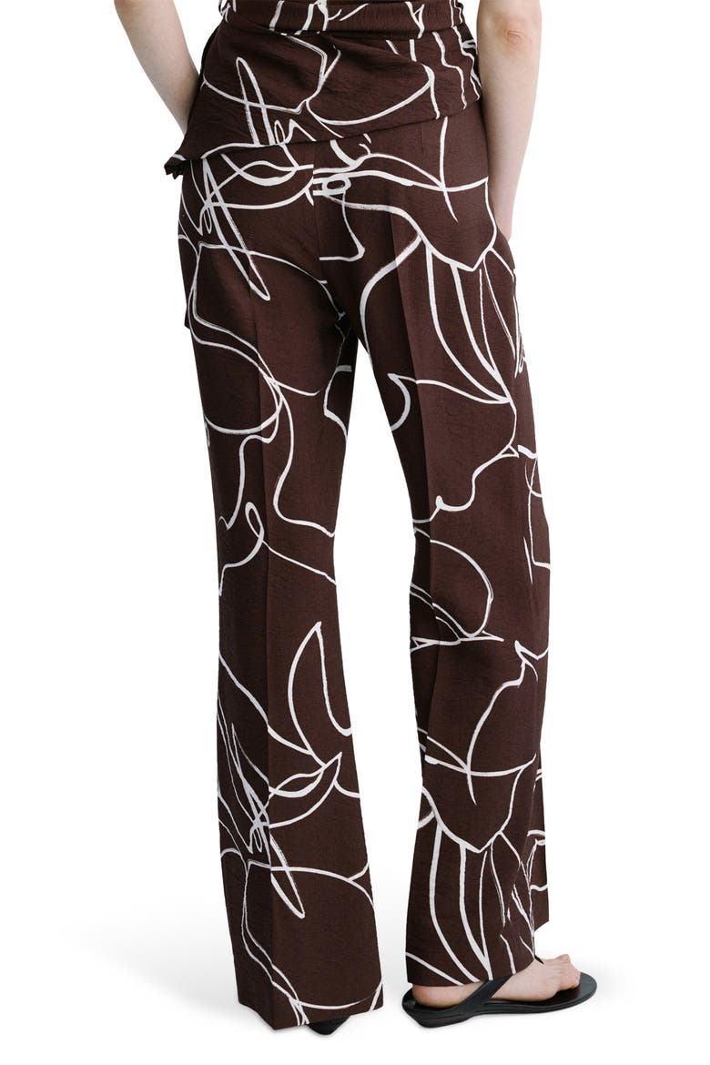 Print Wide Leg Pants, Alternate, color, BROWN