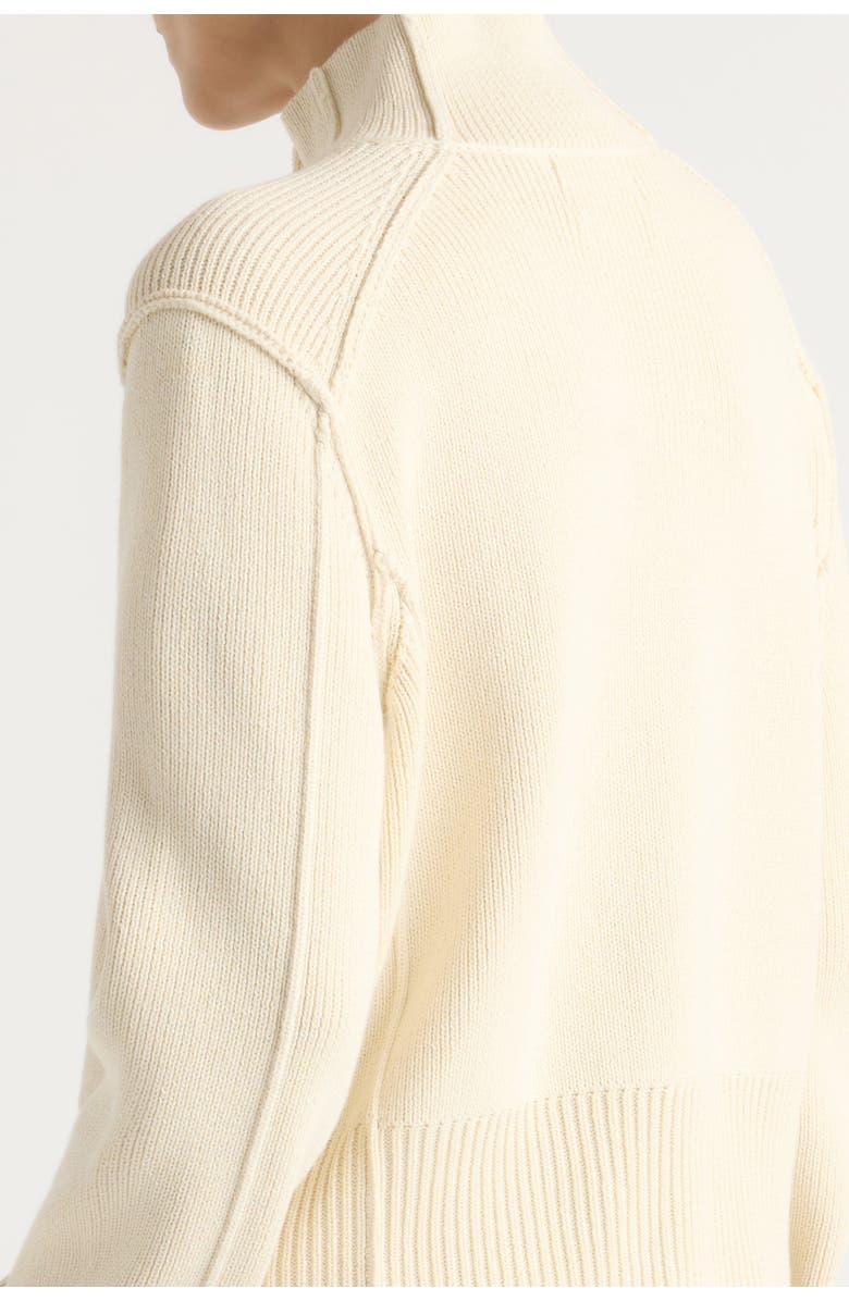 Modern Citizen Clove Button Mock-Neck Knit Cardigan, Alternate, color, Cream